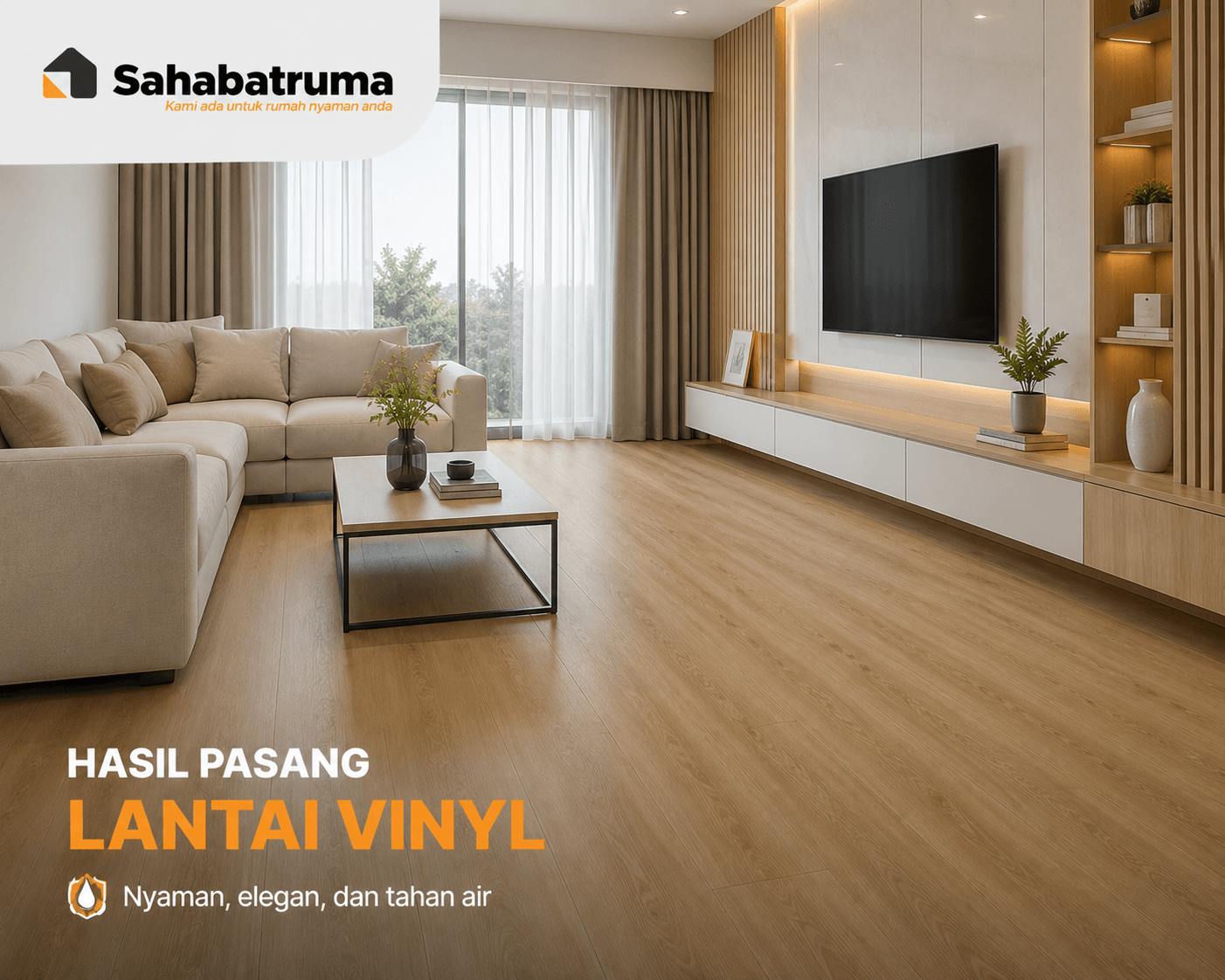 hasil pasang lantai vinyl