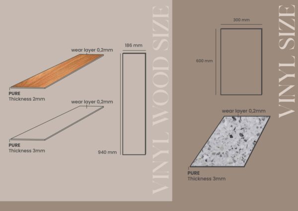 Lantai Vinyl Artha 3mm Motif Batu Dan Motif Kayu - Gambar 3